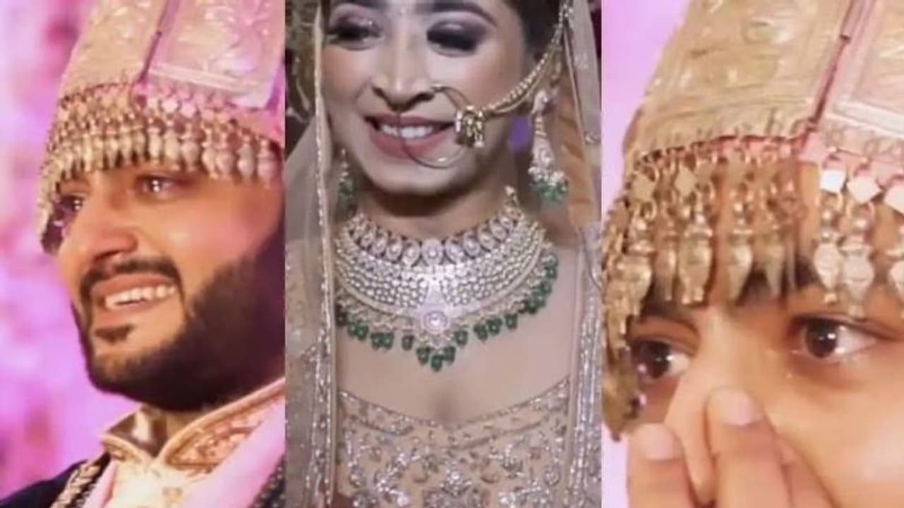 സുന്ദരിയായ വധുവിനെ കണ്ട് കണ്ണുനിറഞ്ഞ് വരൻ, വൈറലായി വീഡിയോ