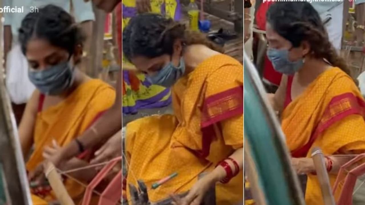 പുതിയ വിദ്യ അഭ്യസിക്കാൻ പ്രിയതാരം; ഇത് മലയാളത്തിന്റെ സ്വന്തം 'നെയ്ത്തുകാരി'