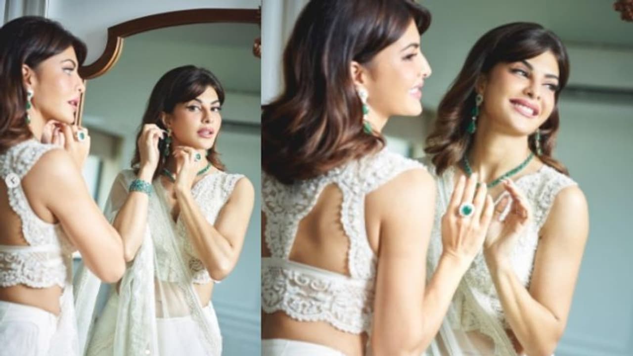 വെള്ളയില് മനോഹരിയായി ജാക്വിലിൻ ഫെർണാണ്ടസ്; സാരിയുടെ വില 1.3 ലക്ഷം രൂപ വെള്ളയില് മനോഹരിയായി ജാക്വിലിൻ ഫെർണാണ്ടസ്; സാരിയുടെ വില 1.3 ലക്ഷം രൂപ