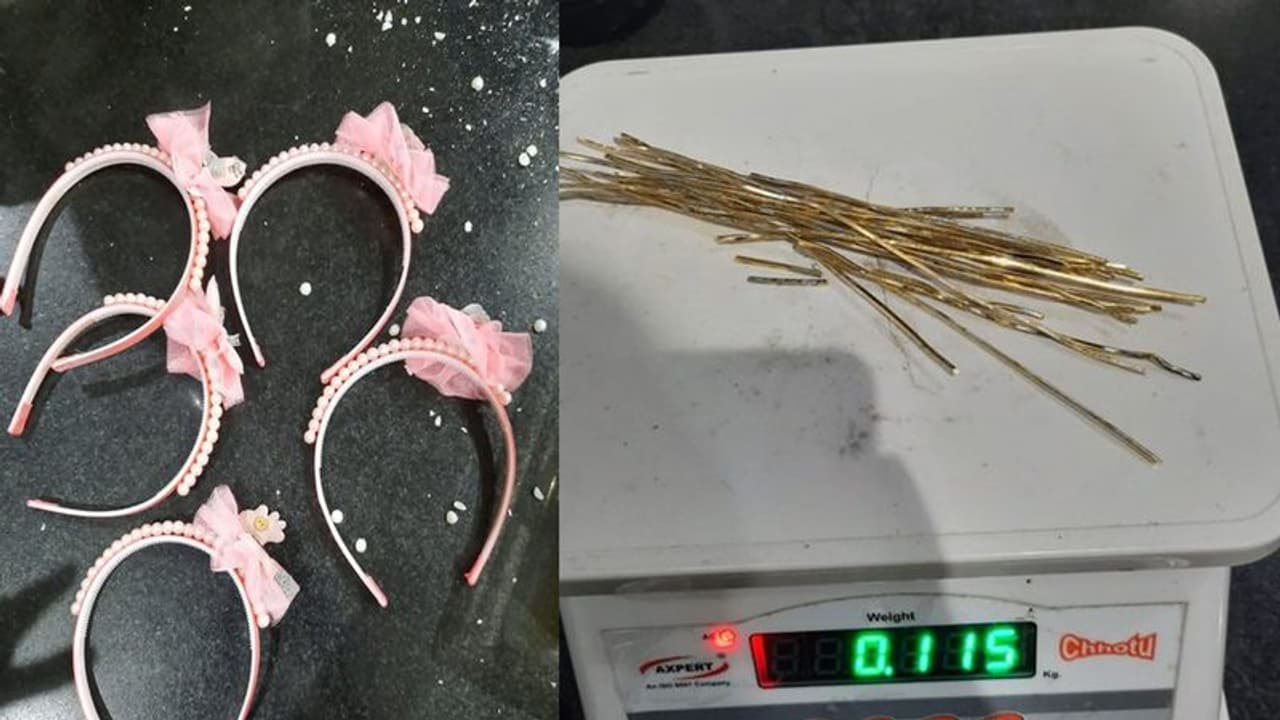 हेयर बैंड में छिपाकर ले जा रहा था सोना, कस्टम विभाग ने सीज किया तो हुआ कीमत का खुलासा हेयर बैंड में छिपाकर ले जा रहा था सोना, कस्टम विभाग ने सीज किया तो हुआ कीमत का खुलासा