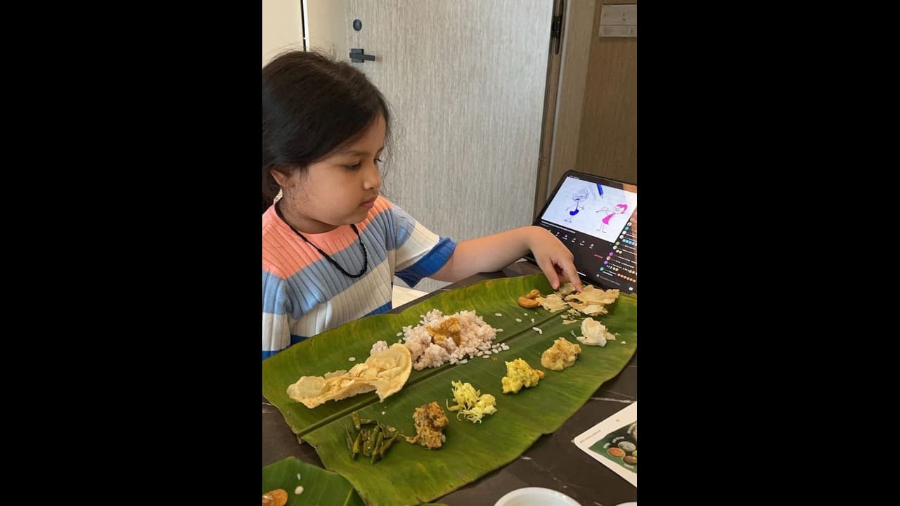 MS Dhoni's daughter Ziva spends time by the swimming pool in Dubai MS Dhoni's daughter Ziva spends time by the swimming pool in Dubai
