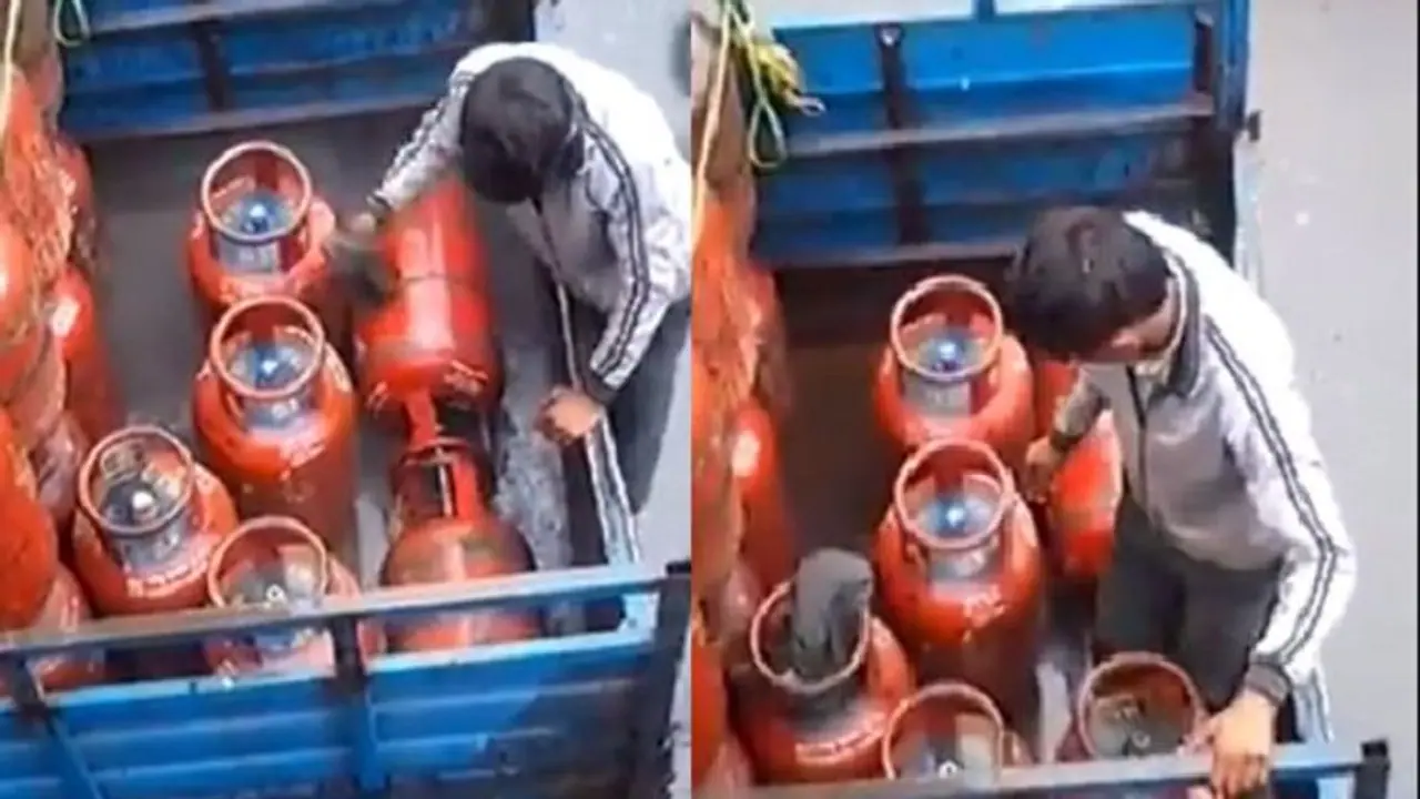 ತುಂಬಿದ ಸಿಲಿಂಡರ್ ಬಂದಾಗ ಚೆಕ್ ಮಾಡಿಕೊಳ್ಳಿ, ವಿತರಣೆ ನಡುವೆ ಸೋರಿಕೆ ವೀಡಿಯೋ ವೈರಲ್! ತುಂಬಿದ ಸಿಲಿಂಡರ್ ಬಂದಾಗ ಚೆಕ್ ಮಾಡಿಕೊಳ್ಳಿ, ವಿತರಣೆ ನಡುವೆ ಸೋರಿಕೆ ವೀಡಿಯೋ ವೈರಲ್!