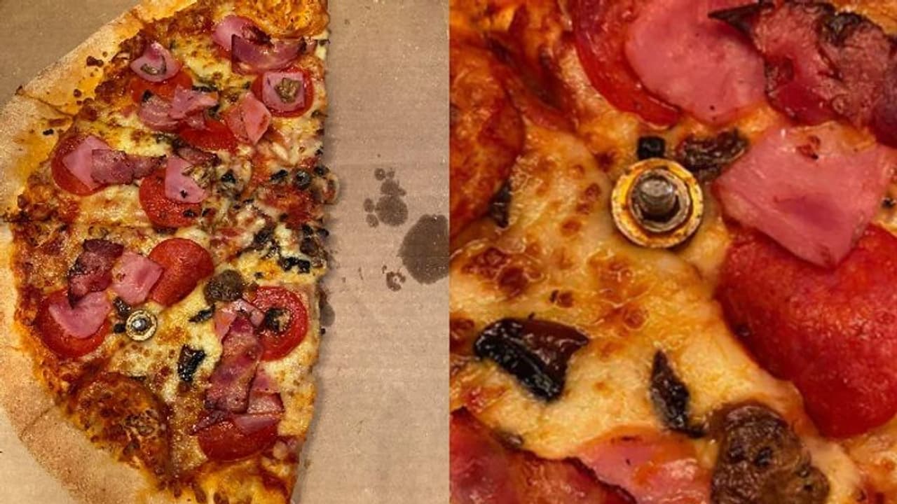 ഓര്‍ഡര്‍ ചെയ്ത പിസയിൽ ആണിയും ബോള്‍ട്ടുകളും; വൈറലായി യുവതിയുടെ കുറിപ്പ്