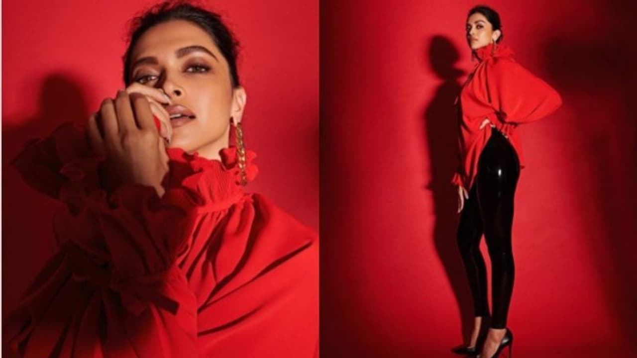 ചുവപ്പില്‍ മനോഹരിയായി ദീപിക പദുകോൺ; ചിത്രങ്ങള്‍