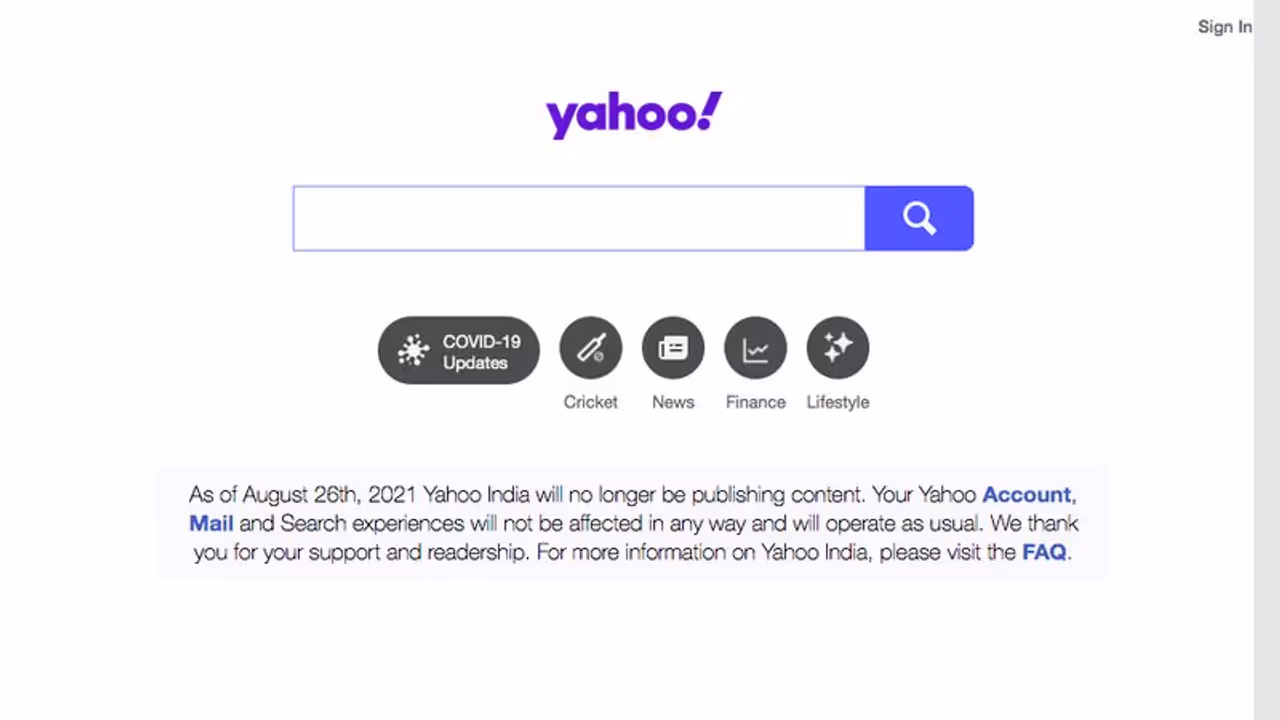 Yahoo shuts down its news websites, digital content in India due to change in FDI rules Yahoo shuts down its news websites, digital content in India due to change in FDI rules