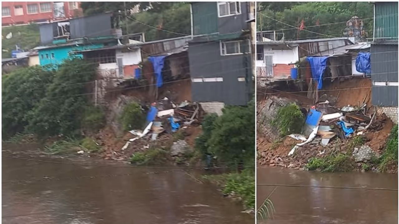ശക്തമായ കാറ്റും മഴയും; മൂന്നാറില് കടകള് മുതിരപ്പുഴയിലേക്ക് ഇടിഞ്ഞുവീണു ശക്തമായ കാറ്റും മഴയും; മൂന്നാറില് കടകള് മുതിരപ്പുഴയിലേക്ക് ഇടിഞ്ഞുവീണു