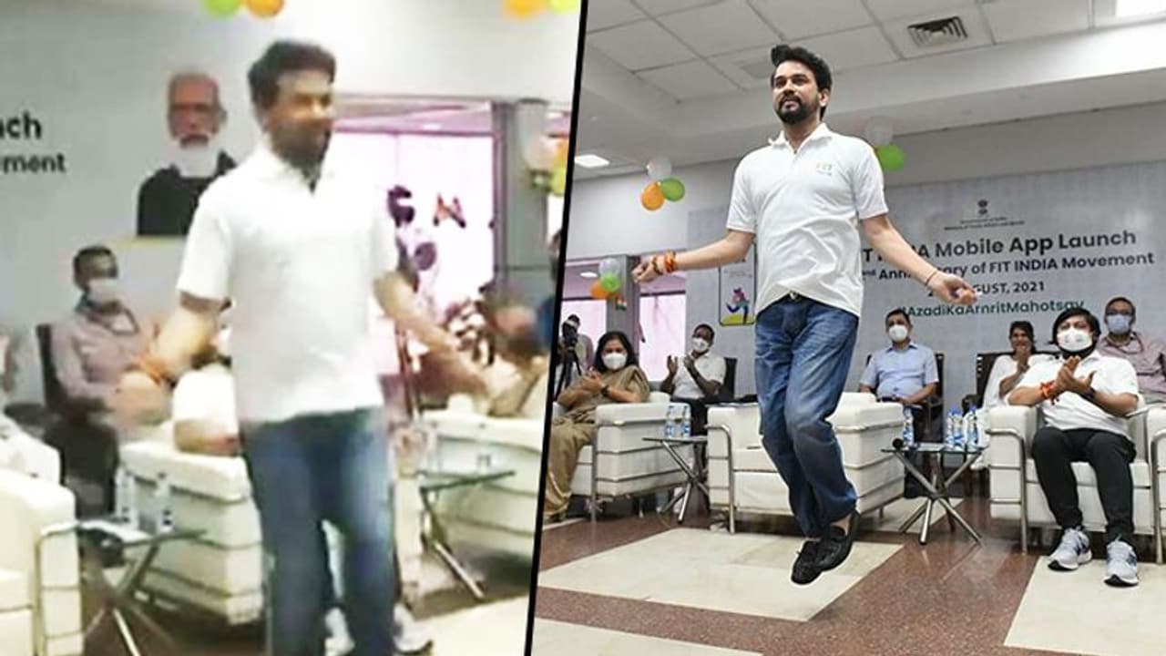 Sports minister Anurag Thakur’s skipping skills impress netizens; watch video