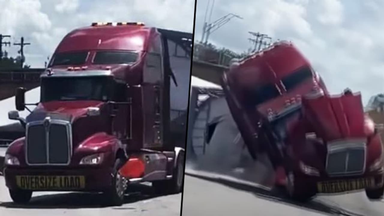Train crashes into 18 wheeler carrying wind turbine blade; watch video Train crashes into 18 wheeler carrying wind turbine blade; watch video