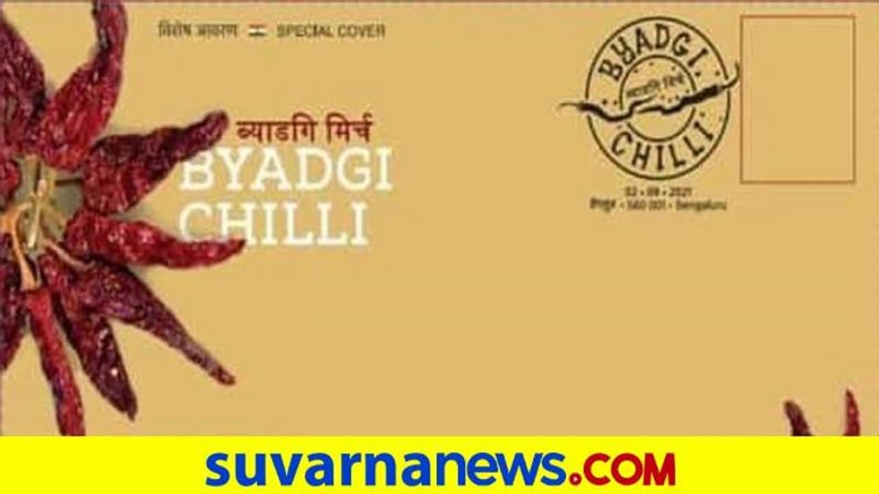 ಹಾವೇರಿ: ಬ್ಯಾಡಗಿ ಮೆಣಸಿನಕಾಯಿ ಅಂಚೆ ಲಕೋಟೆ ಬಿಡುಗಡೆ