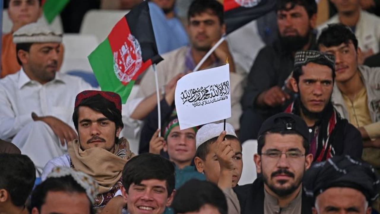 Taliban, Afghanistan flags wave together at 'Unity' cricket match Taliban, Afghanistan flags wave together at 'Unity' cricket match