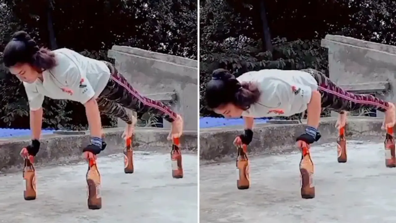 Kolkata girl's push ups on glass bottles stuns netizens; Vidyut Jammwal reacts
