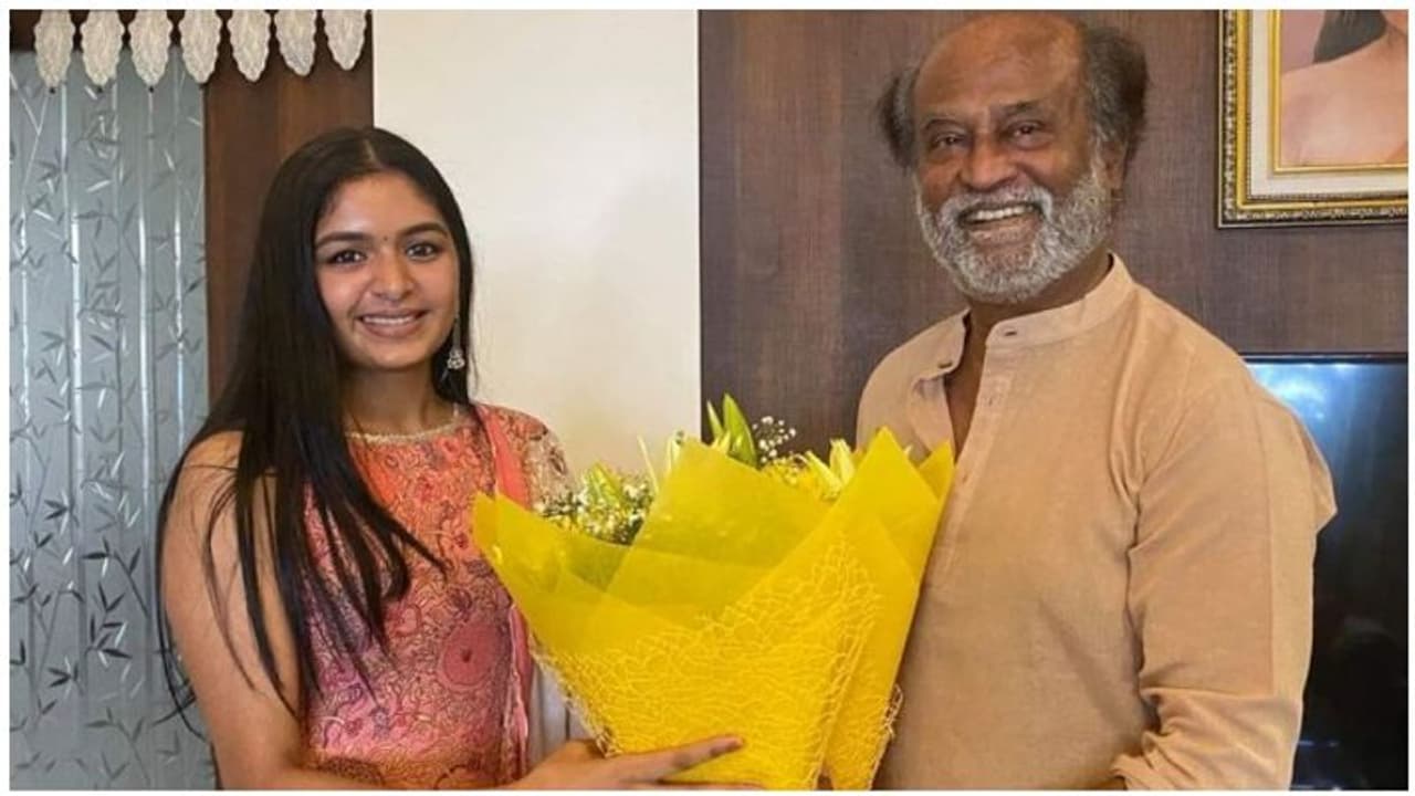 ஆரம்பமே அதகளம்... சூப்பர் ஸ்டார் ரஜினிகாந்தை சந்தித்து வாழ்த்து பெற்ற அதிதி ஷங்கர்!! ஆரம்பமே அதகளம்... சூப்பர் ஸ்டார் ரஜினிகாந்தை சந்தித்து வாழ்த்து பெற்ற அதிதி ஷங்கர்!!