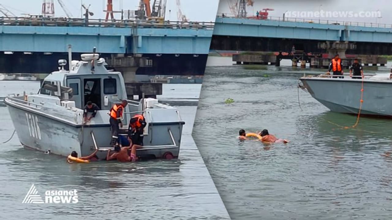 വെണ്ടുരുത്തി പാലത്തിൽ നിന്ന് യുവതി കൊച്ചിക്കായലിൽ ചാടി; നാവികസേനാംഗവും യുവാവും പിന്നാലെ ചാടി രക്ഷിച്ചു വെണ്ടുരുത്തി പാലത്തിൽ നിന്ന് യുവതി കൊച്ചിക്കായലിൽ ചാടി; നാവികസേനാംഗവും യുവാവും പിന്നാലെ ചാടി രക്ഷിച്ചു