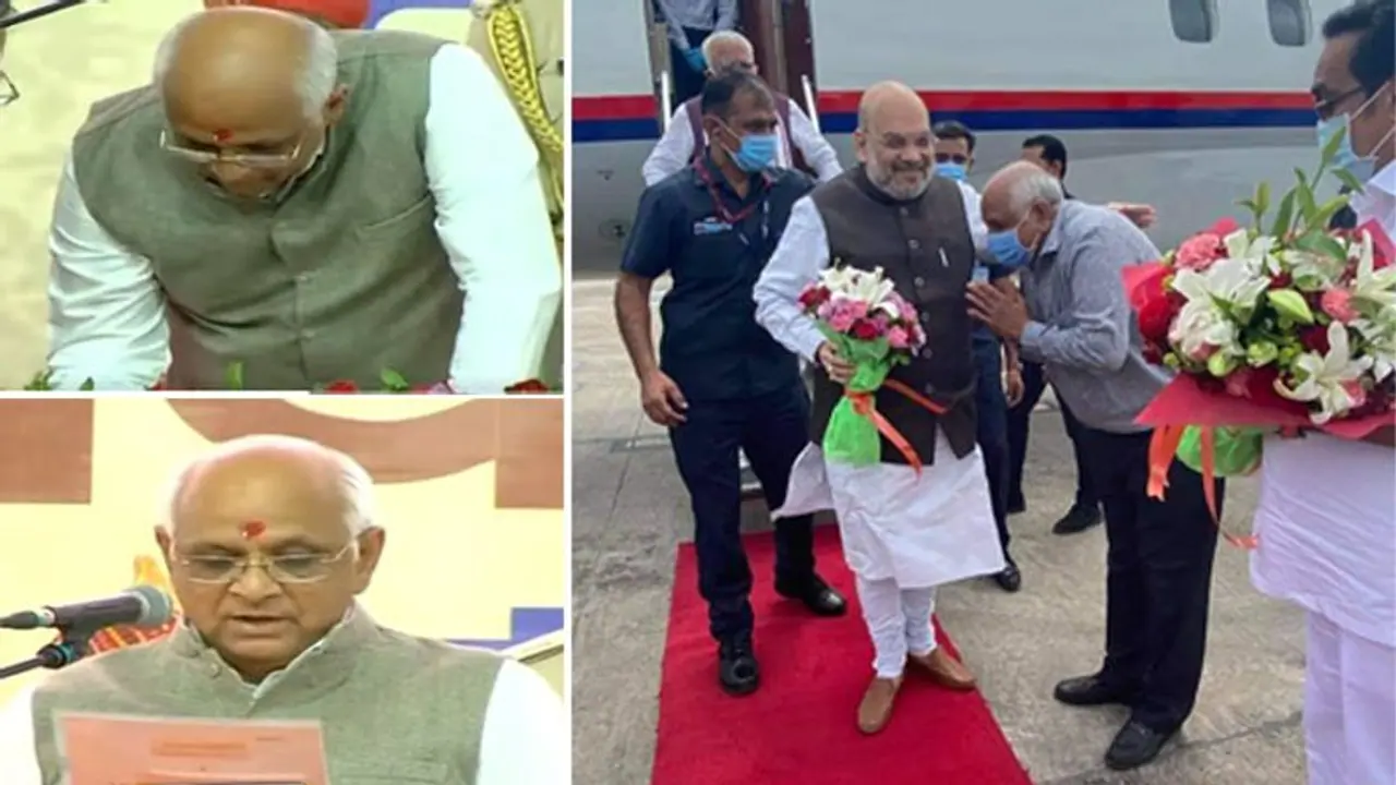 भूपेंद्र पटेल ने ली गुजरात के 17वें CM की शपथ; एयरपोर्ट पर अमित शाह ने पीठ थपथपाकर बढ़ाया हौसला भूपेंद्र पटेल ने ली गुजरात के 17वें CM की शपथ; एयरपोर्ट पर अमित शाह ने पीठ थपथपाकर बढ़ाया हौसला