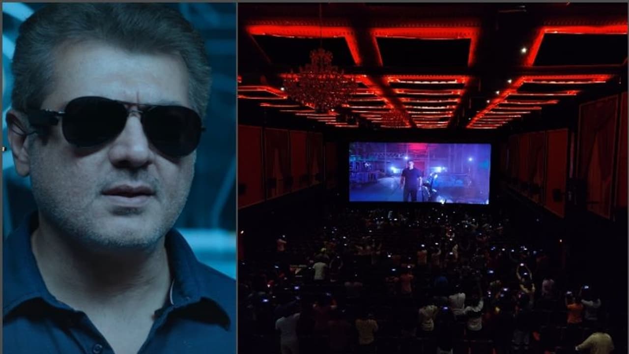 'തല'യുടെ വിളയാട്ടം ബിഗ് സ്ക്രീനില് കണ്ട് ആരാധകര്; 'വലിമൈ' ഫസ്റ്റ് ഗ്ലിംപ്സിന് സ്പെഷല് ഫാന്സ് ഷോകള് 'തല'യുടെ വിളയാട്ടം ബിഗ് സ്ക്രീനില് കണ്ട് ആരാധകര്; 'വലിമൈ' ഫസ്റ്റ് ഗ്ലിംപ്സിന് സ്പെഷല് ഫാന്സ് ഷോകള്