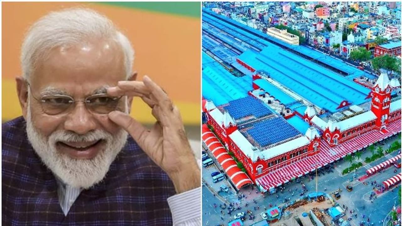 ചെന്നൈ സെൻട്രൽ റെയിൽവെ സ്റ്റേഷൻ പൂർണ്ണമായി സോളാർ വൈദ്യുതിയിൽ, സന്തോഷം പ്രകടിപ്പിച്ച് പ്രധാനമന്ത്രി ചെന്നൈ സെൻട്രൽ റെയിൽവെ സ്റ്റേഷൻ പൂർണ്ണമായി സോളാർ വൈദ്യുതിയിൽ, സന്തോഷം പ്രകടിപ്പിച്ച് പ്രധാനമന്ത്രി