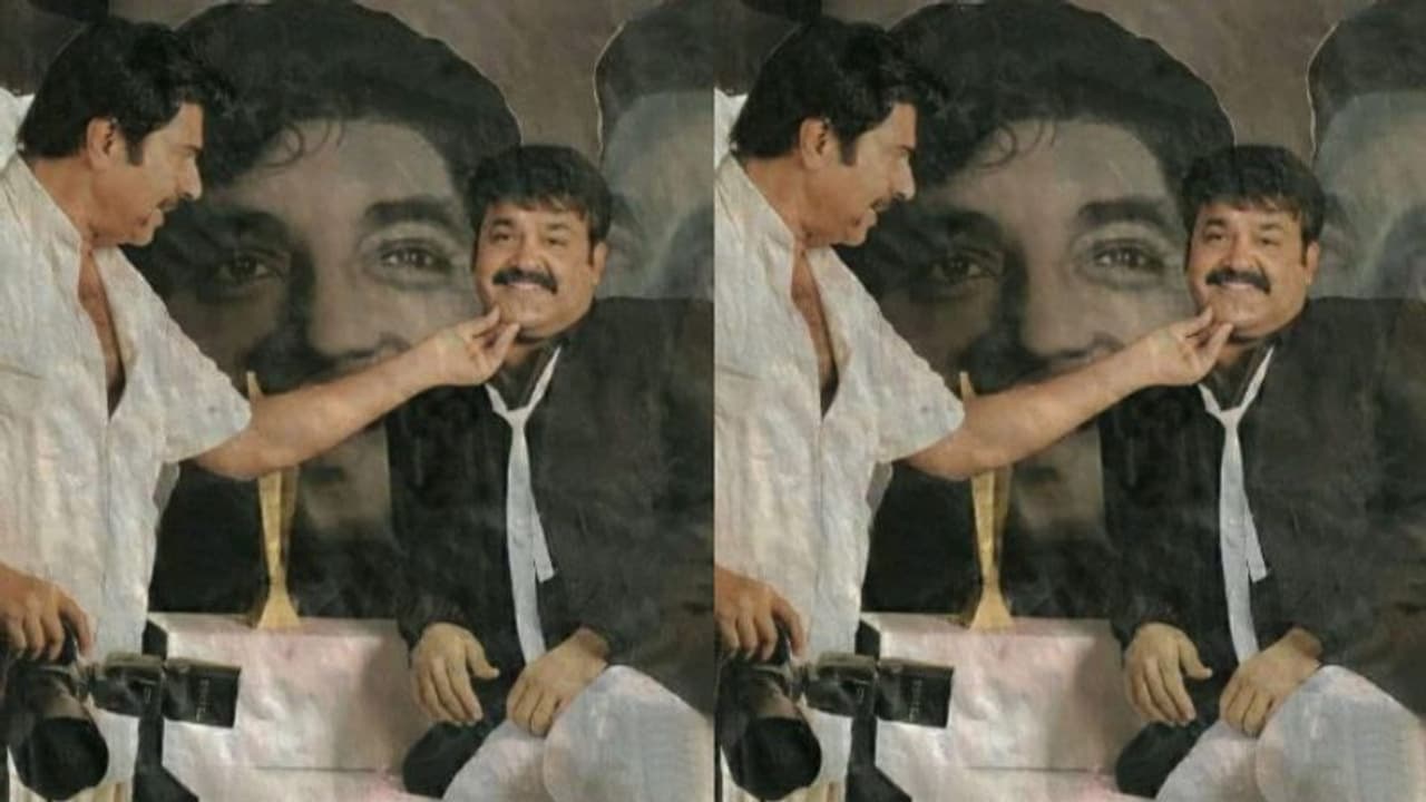 നിറഞ്ഞുചിരിച്ച് മോഹൻലാല്, ഫോട്ടോയെടുക്കും മുന്നേ പോസ് ശരിയാക്കുന്ന മമ്മൂട്ടി, ചിത്രം ഏറ്റെടുത്ത് ആരാധകര് നിറഞ്ഞുചിരിച്ച് മോഹൻലാല്, ഫോട്ടോയെടുക്കും മുന്നേ പോസ് ശരിയാക്കുന്ന മമ്മൂട്ടി, ചിത്രം ഏറ്റെടുത്ത് ആരാധകര്