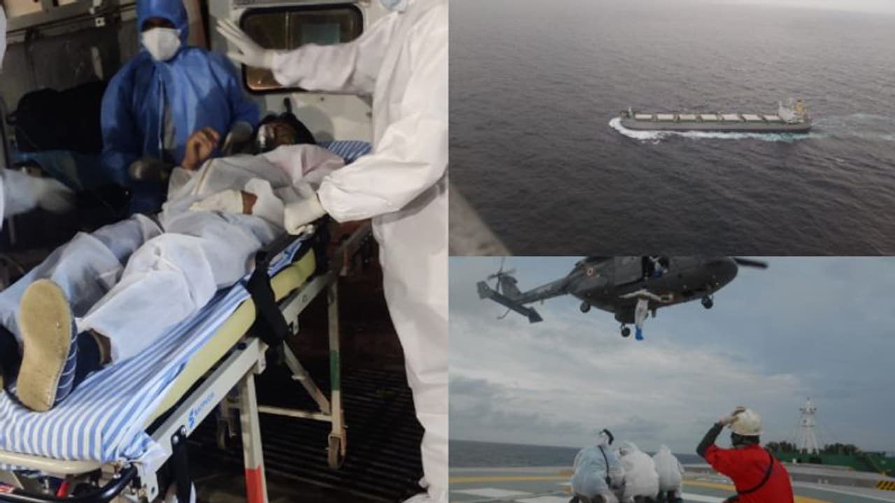 പുറം കടലില് ചരക്കുകപ്പലില് കുടുങ്ങി രോഗി; രക്ഷകരായി നാവിക സേനയും കോസ്റ്റ് ഗാര്ഡും പുറം കടലില് ചരക്കുകപ്പലില് കുടുങ്ങി രോഗി; രക്ഷകരായി നാവിക സേനയും കോസ്റ്റ് ഗാര്ഡും