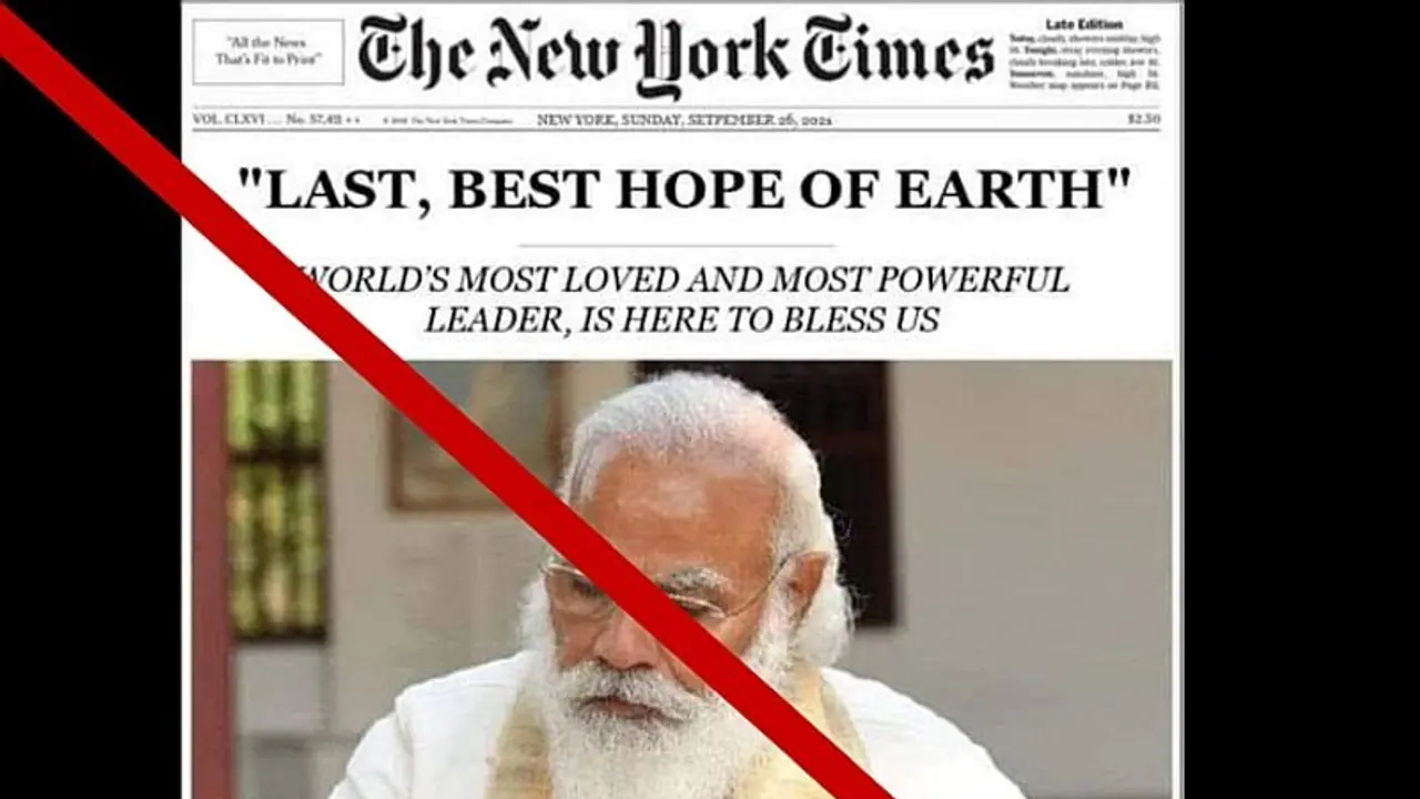 New York Times fact-checks Photoshopped image that called PM Modi as last, best hope of Earth