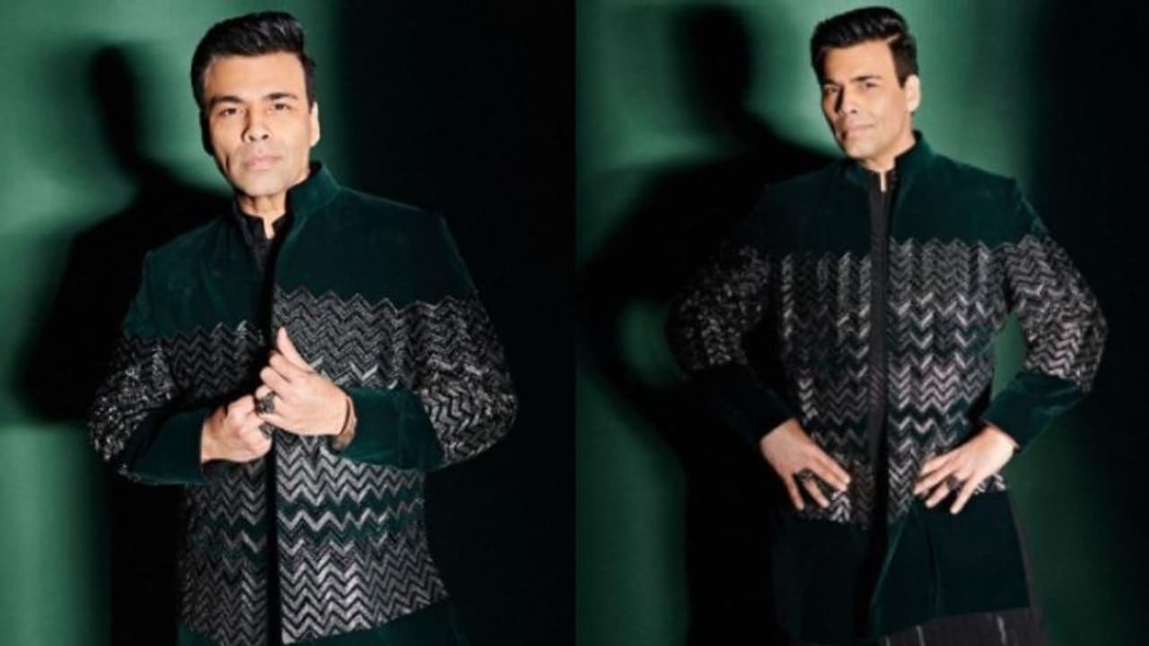 മനീഷ് മൽഹോത്രയുടെ ഔട്ട്ഫിറ്റിൽ തിളങ്ങി കരണ്‍ ജോഹർ