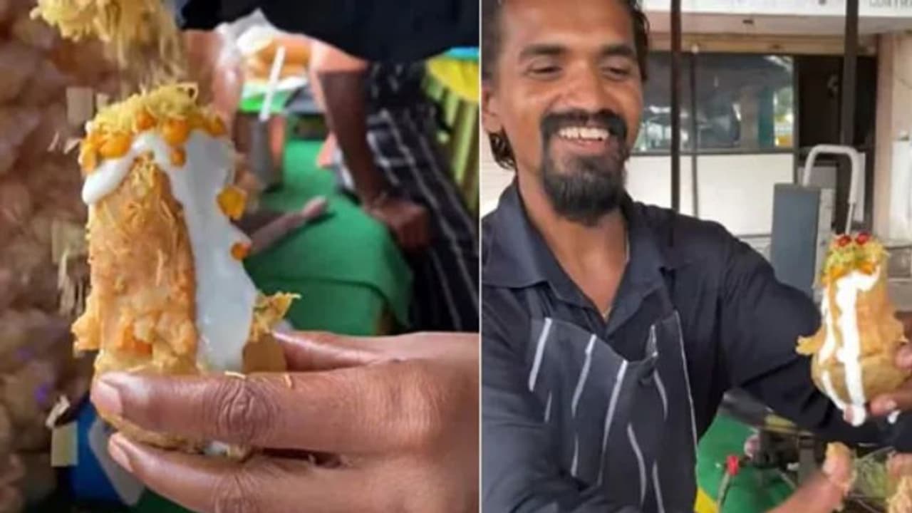 ഇതാണ് 'ബാഹുബലി പാനി പൂരി'; ഇതെങ്ങനെ കഴിക്കുമെന്ന് ആളുകള്‍; വീഡിയോ വൈറല്‍