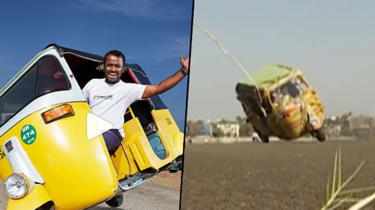 Watch: Man drives auto rickshaw on two wheels, sets world record; viral video Watch: Man drives auto rickshaw on two wheels, sets world record; viral video
