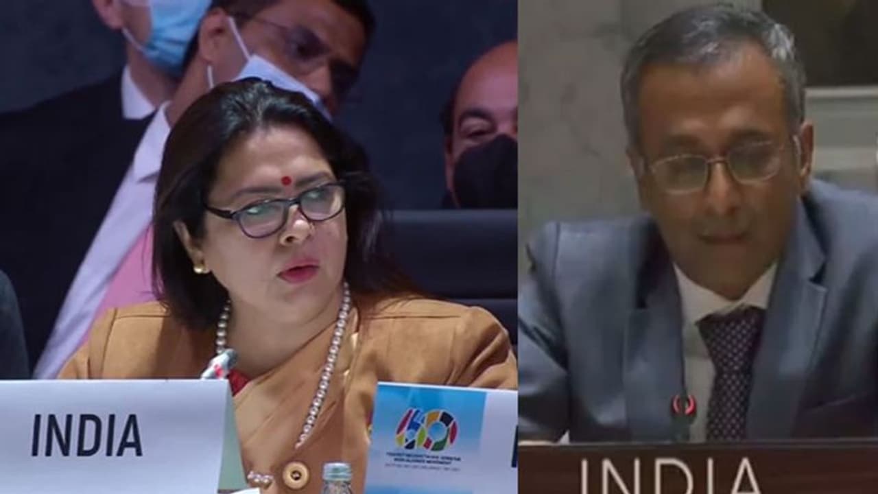 NAM से लेकर UNGA तक 'आतंकवाद' के खिलाफ भारत ने आवाज की बुलंद, बताया शांति सुरक्षा के लिए खतरा NAM से लेकर UNGA तक 'आतंकवाद' के खिलाफ भारत ने आवाज की बुलंद, बताया शांति सुरक्षा के लिए खतरा