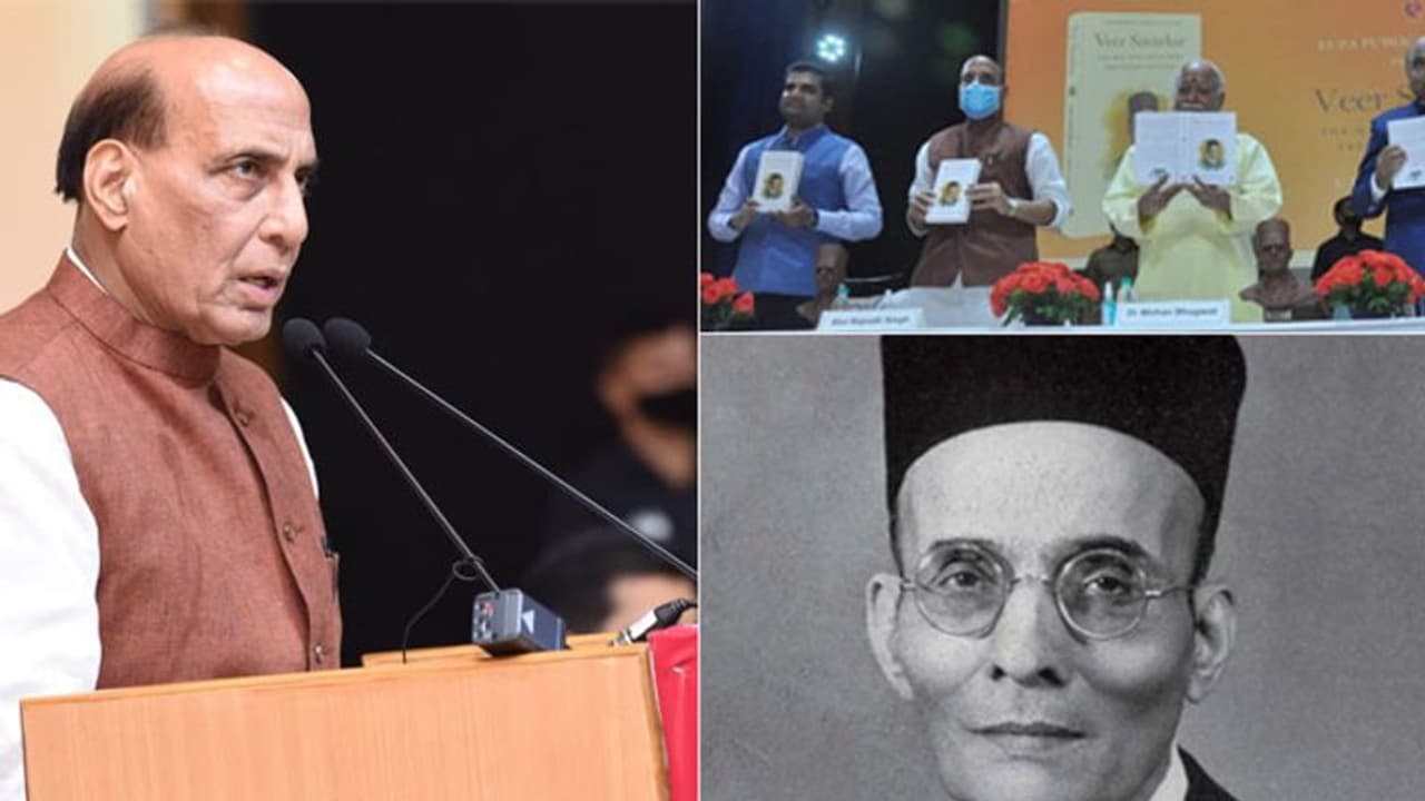 सावरकर V/s कांग्रेस: राजनाथ बोले खुद से नहीं, 'गांधी' के कहने पर लगाई थी दया याचिका; वे महानायक थे और रहेंगे सावरकर V/s कांग्रेस: राजनाथ बोले खुद से नहीं, 'गांधी' के कहने पर लगाई थी दया याचिका; वे महानायक थे और रहेंगे