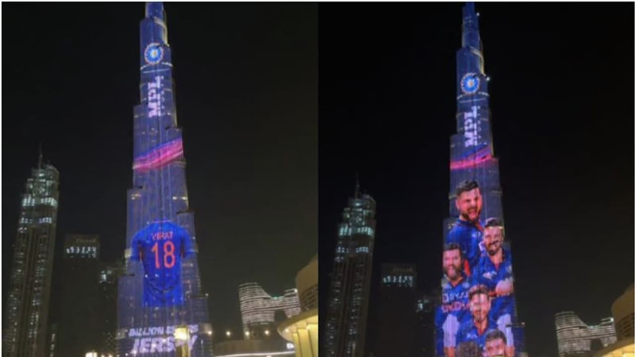 Burj Khalifa: బుర్జ్ ఖలీఫాపై మెరిసిన టీమిండియా కొత్త జెర్సీ.. ఒళ్లు గగుర్పొడిచే వీడియో.. చూస్తే పూనకాలే.. Burj Khalifa: బుర్జ్ ఖలీఫాపై మెరిసిన టీమిండియా కొత్త జెర్సీ.. ఒళ్లు గగుర్పొడిచే వీడియో.. చూస్తే పూనకాలే..