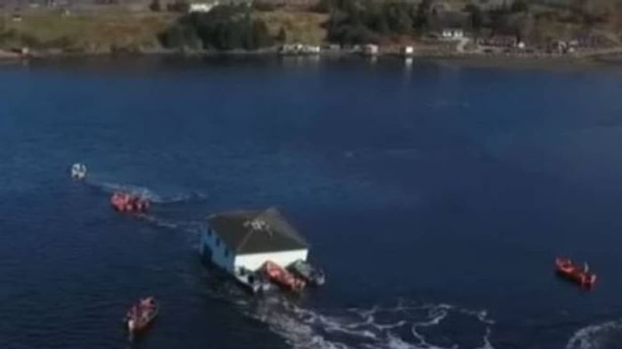 വീട് അങ്ങനെത്തന്നെ പറിച്ചുമാറ്റി, വെള്ളത്തിലൂടെ പുതിയ സ്ഥലത്തേക്കെത്തിച്ച് ദമ്പതികള്, കണ്ടാല് അവിശ്വസനീയം! വീട് അങ്ങനെത്തന്നെ പറിച്ചുമാറ്റി, വെള്ളത്തിലൂടെ പുതിയ സ്ഥലത്തേക്കെത്തിച്ച് ദമ്പതികള്, കണ്ടാല് അവിശ്വസനീയം!