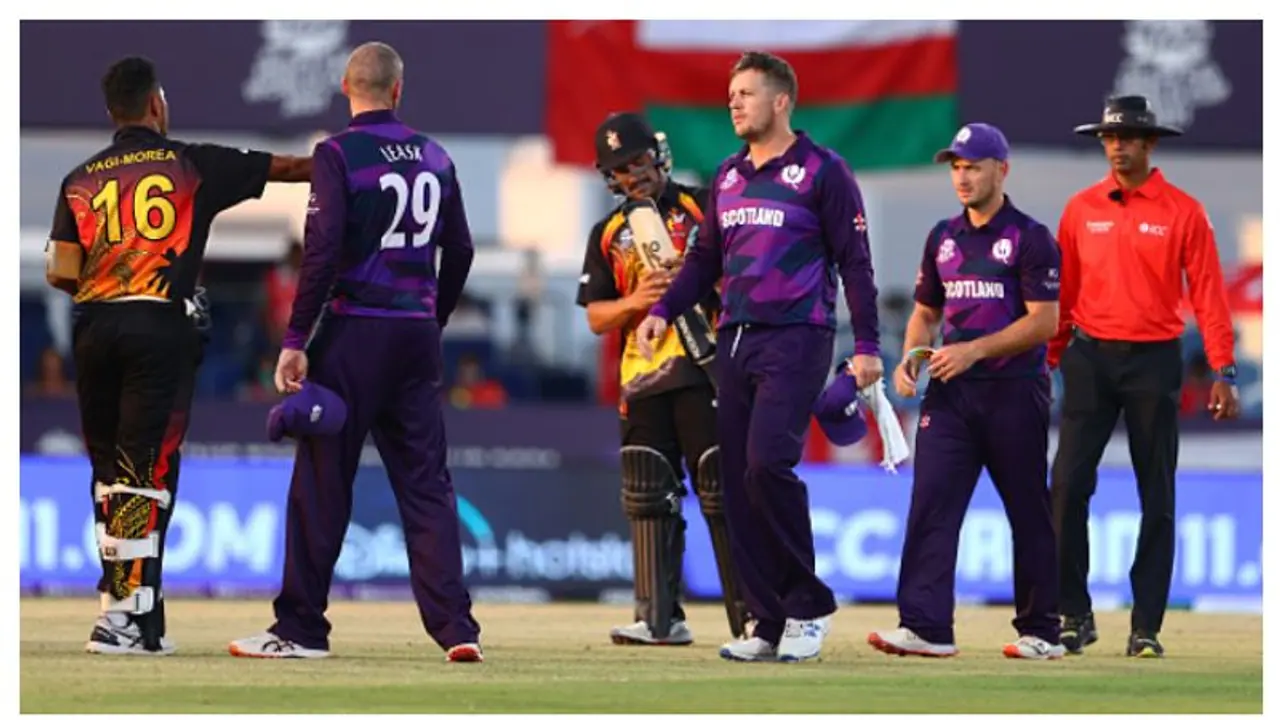 ICC World T20 2021, SCO vs PNG (Qualifier 5): Scotland edges closer to qualification with 17 run win over PNG ICC World T20 2021, SCO vs PNG (Qualifier 5): Scotland edges closer to qualification with 17 run win over PNG
