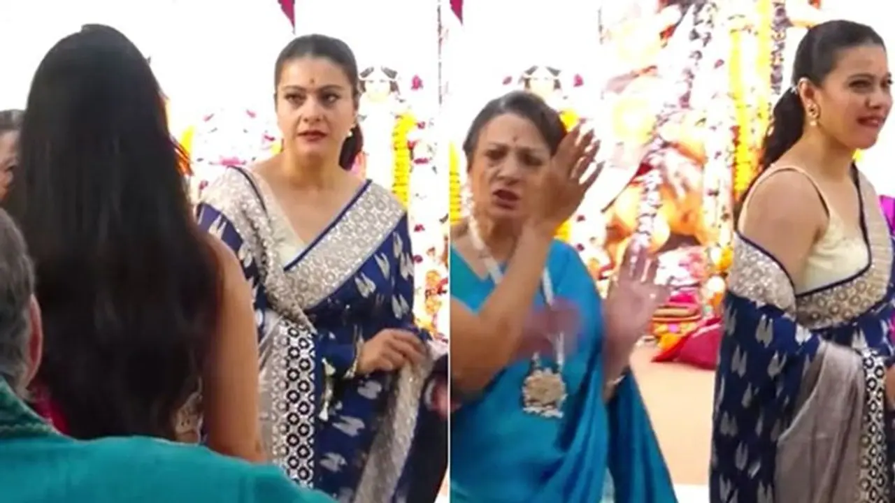 Kajol says 'shut up' to Tanishaa Mukerji in public as they argue at Durga Puja pandal (Watch)