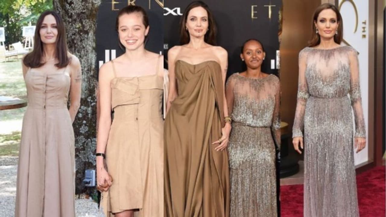 ആഞ്ജലീന ജോളിയുടെ പഴയ വസ്ത്രങ്ങള്‍ ധരിച്ച് മക്കൾ; ചിത്രങ്ങള്‍ വൈറല്‍