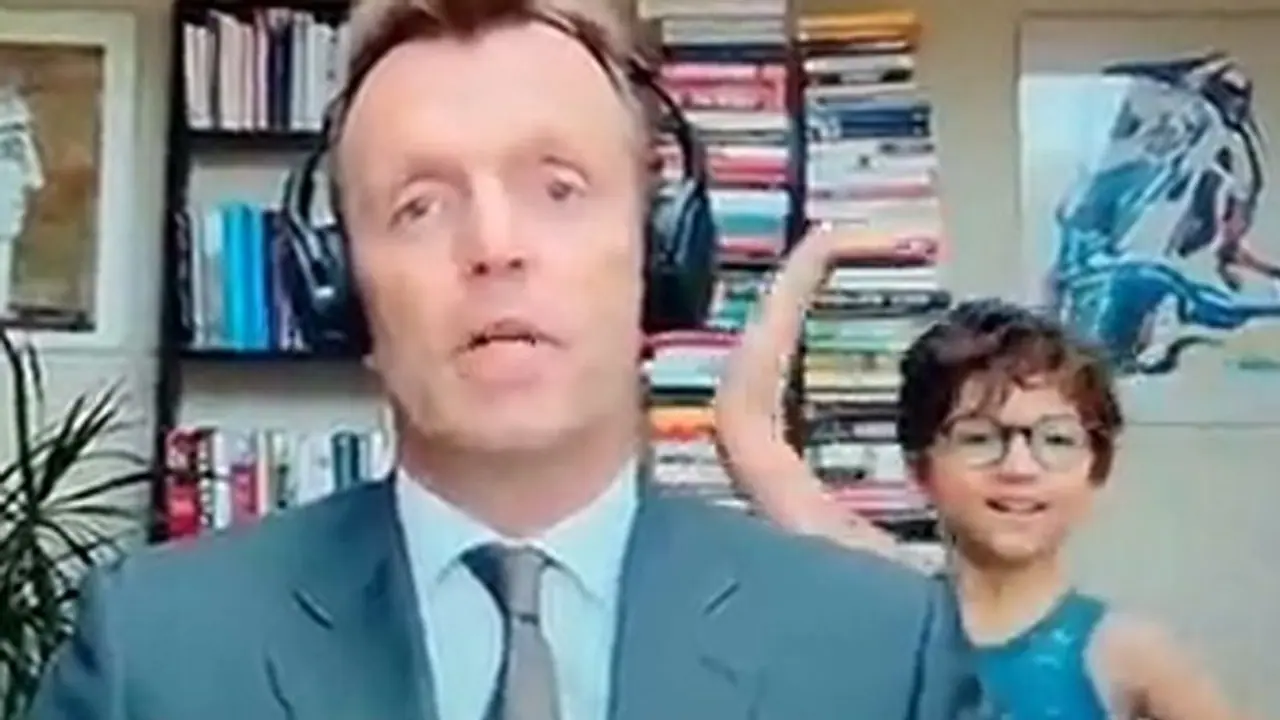Viral video: Kid hilariously crashes dad's live interview, leaves host in splits