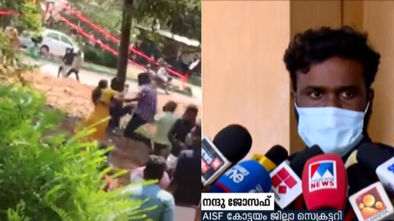 കേറിപ്പിടിച്ചെന്ന എസ്എഫ്ഐ പ്രവർത്തകയുടെ പരാതിയിൽ എഐഎസ്എഫ് പ്രവർത്തകർക്കെതിരെ പൊലീസ് കേസെടുത്തു കേറിപ്പിടിച്ചെന്ന എസ്എഫ്ഐ പ്രവർത്തകയുടെ പരാതിയിൽ എഐഎസ്എഫ് പ്രവർത്തകർക്കെതിരെ പൊലീസ് കേസെടുത്തു