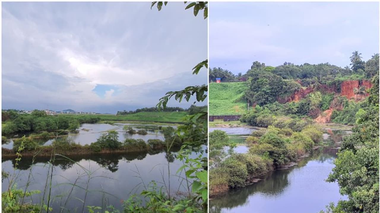 വിമാനത്താവളത്തിനു പിന്നിലെ തടാകം കാണാൻ സന്ദർശക തിരക്ക്, സമീപം മണ്ണിടിച്ചിലും നാട്ടുകാർ ഭീതിയിൽ