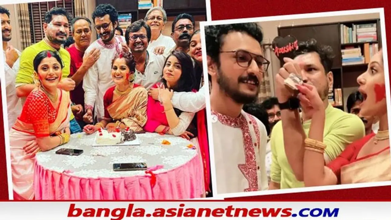 Celebration at Kharkuto set: অনস্ত্রিন বরের জন্মদিনে মাতলেন তৃণা, কেক কেটে সেটেই সেলিব্রেশন বাবিন তথা কৌশিকের Celebration at Kharkuto set: অনস্ত্রিন বরের জন্মদিনে মাতলেন তৃণা, কেক কেটে সেটেই সেলিব্রেশন বাবিন তথা কৌশিকের