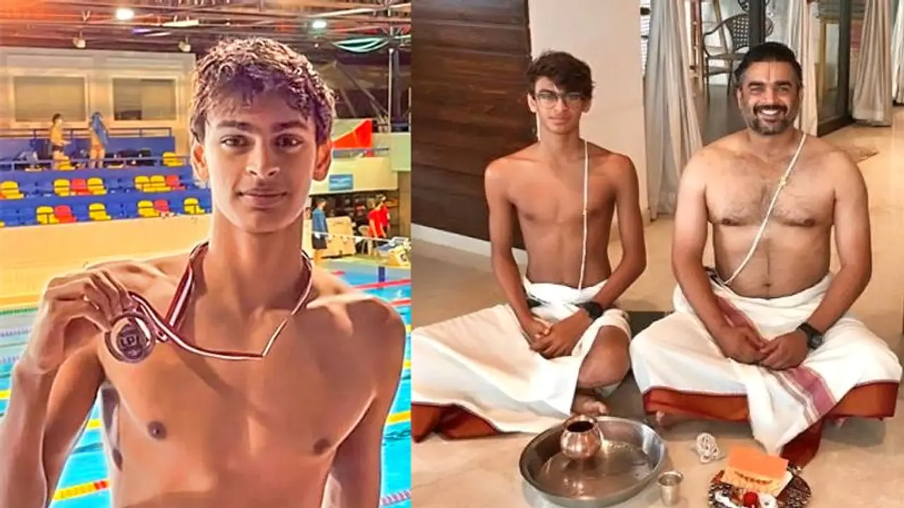 माधवन के 16 साल के बेटे ने स्विमिंग चैम्पियनशिप में जीते 7 मैडल, सोशल मीडिया पर लोग दिल खोल कर कर रहे तारीफ माधवन के 16 साल के बेटे ने स्विमिंग चैम्पियनशिप में जीते 7 मैडल, सोशल मीडिया पर लोग दिल खोल कर कर रहे तारीफ