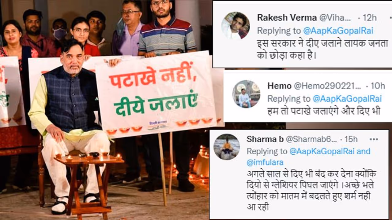 दिल्ली सरकार की Rai फटाखे नहीं; दीया जलाओ, लोग बोले 'होली पर पानी मत फैलाओ, दिवाली पर पटाखे मत चलाओ, हद है'