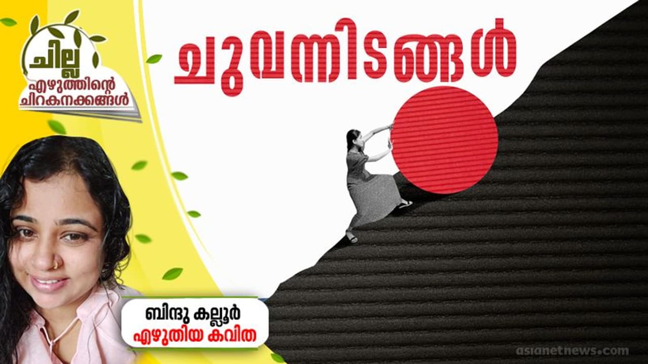 ചുവന്നിടങ്ങള്, ബിന്ദു കല്ലൂര് എഴുതിയ കവിത ചുവന്നിടങ്ങള്, ബിന്ദു കല്ലൂര് എഴുതിയ കവിത