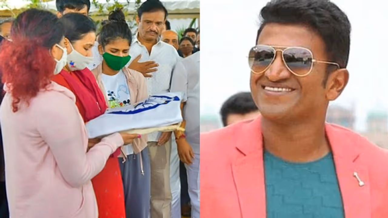 Puneeth Rajkumar Funeral: पंचतत्व में विलीन हुए पुनीत राजकुमार, राजकीय सम्मान के साथ दी गई अंतिम विदाई