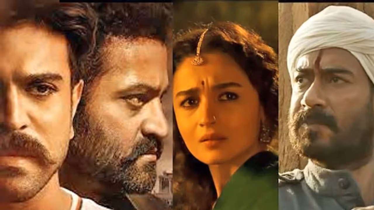 RRR glimpse:  Ajay Devgn, Alia Bhatt, Jr NTR and Ram Charan set the big screen on fire