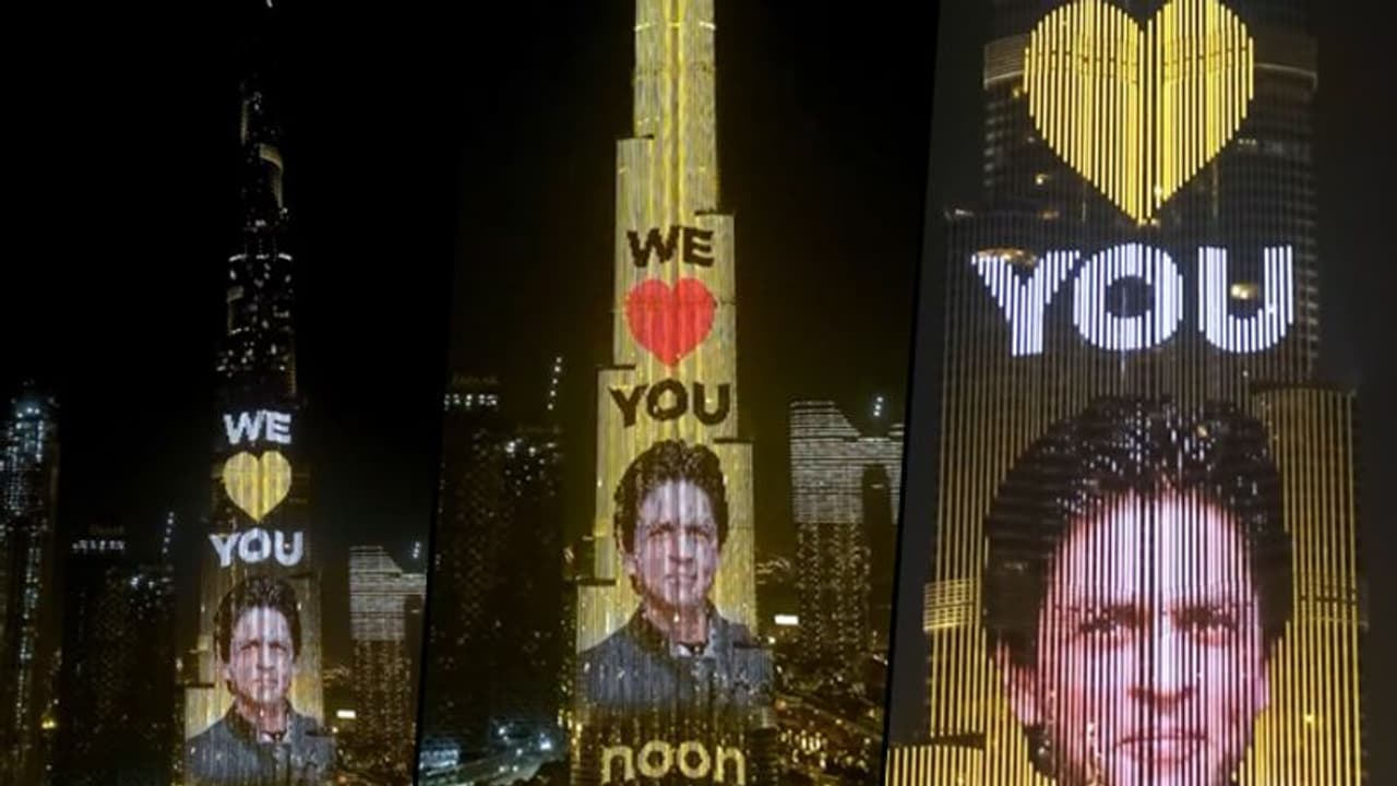 Dubai's Burj Khalifa honours Shah Rukh Khan on his 56th birthday; watch the video Dubai's Burj Khalifa honours Shah Rukh Khan on his 56th birthday; watch the video