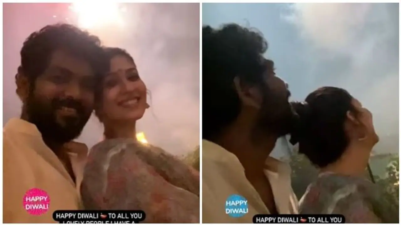 வான வேடிக்கை நடுவே... காதலன் நெஞ்சில் சாய்ந்தபடி தீபாவளி வாழ்த்து கூறிய நயன்தாரா! வைரலாகும் வீடியோ.. வான வேடிக்கை நடுவே... காதலன் நெஞ்சில் சாய்ந்தபடி தீபாவளி வாழ்த்து கூறிய நயன்தாரா! வைரலாகும் வீடியோ..