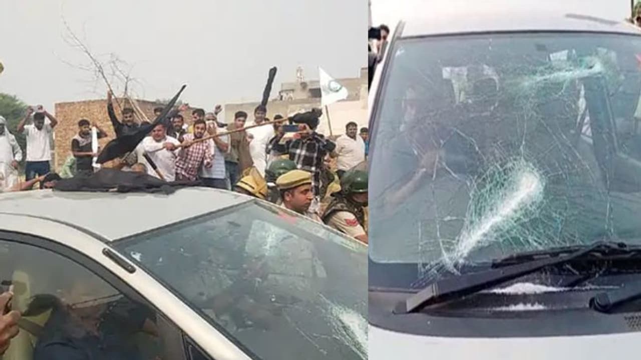 அடித்து நொறுக்கப்பட்ட பாஜக எம்.பி.,யின் கார்... கோயிலில் சிறைபிடிக்கப்பட்ட தலைவர்கள்..!