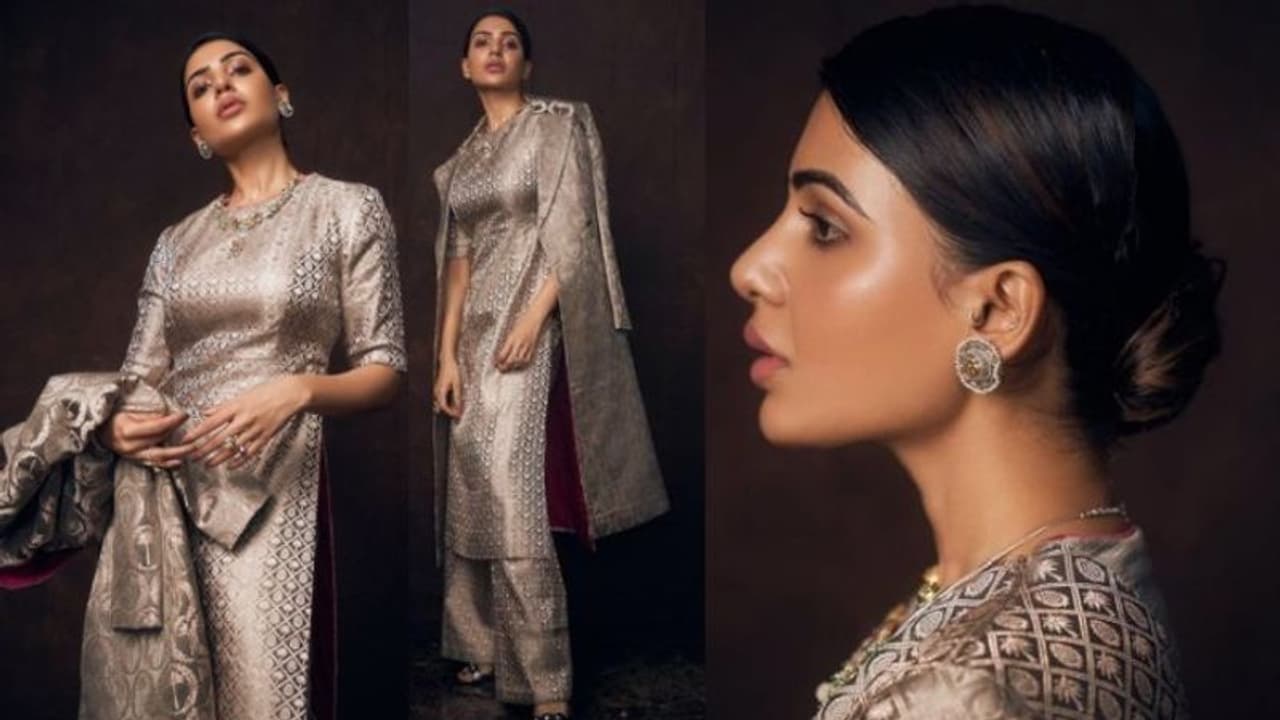 Samantha Ruth Prabhu | ബ്രോകാഡ് സ്യൂട്ടില് സാമന്ത; വസ്ത്രത്തിന്റെ വില ഒരു ലക്ഷം രൂപ! Samantha Ruth Prabhu | ബ്രോകാഡ് സ്യൂട്ടില് സാമന്ത; വസ്ത്രത്തിന്റെ വില ഒരു ലക്ഷം രൂപ!