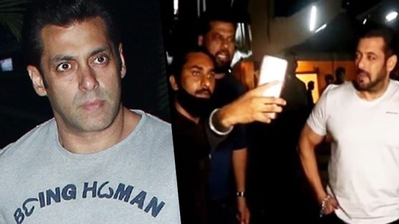 Here's how Salman Khan reacted when fan tried to click selfie with him (WATCH) Here's how Salman Khan reacted when fan tried to click selfie with him (WATCH)