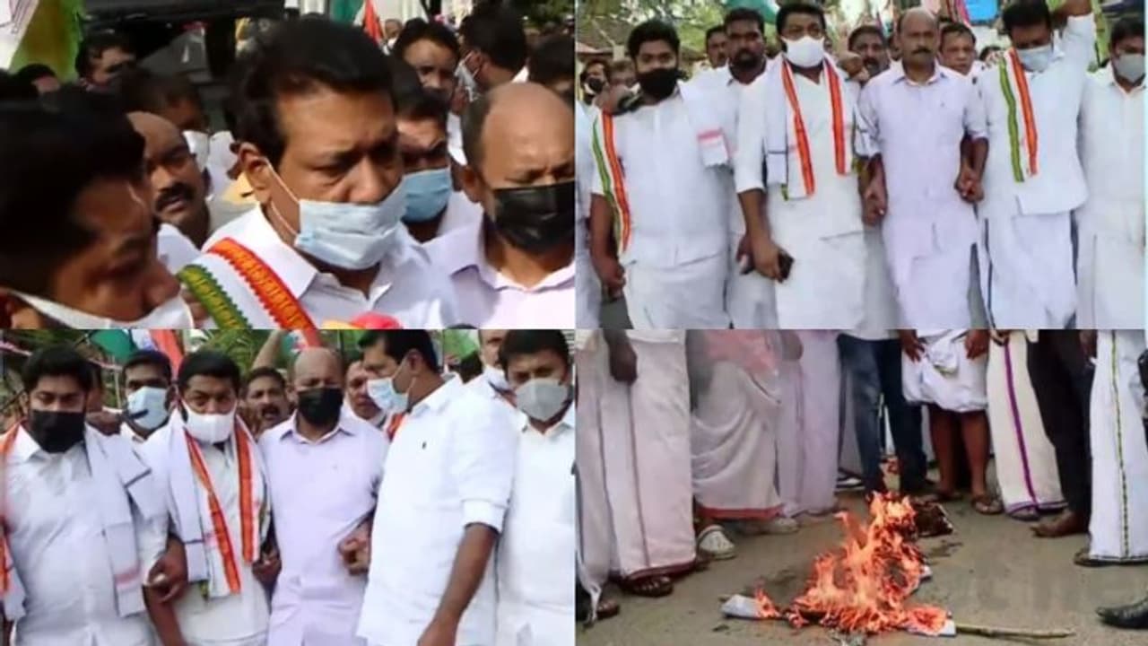 JoJu| കാറാക്രമിച്ച കേസിൽ ടോണി ചമണിയടക്കമുള്ളവർ കീഴടങ്ങി, ജോജുവിൻ്റെ കോലം കത്തിച്ച് കോൺഗ്രസ് പ്രവർത്തകർ JoJu| കാറാക്രമിച്ച കേസിൽ ടോണി ചമണിയടക്കമുള്ളവർ കീഴടങ്ങി, ജോജുവിൻ്റെ കോലം കത്തിച്ച് കോൺഗ്രസ് പ്രവർത്തകർ