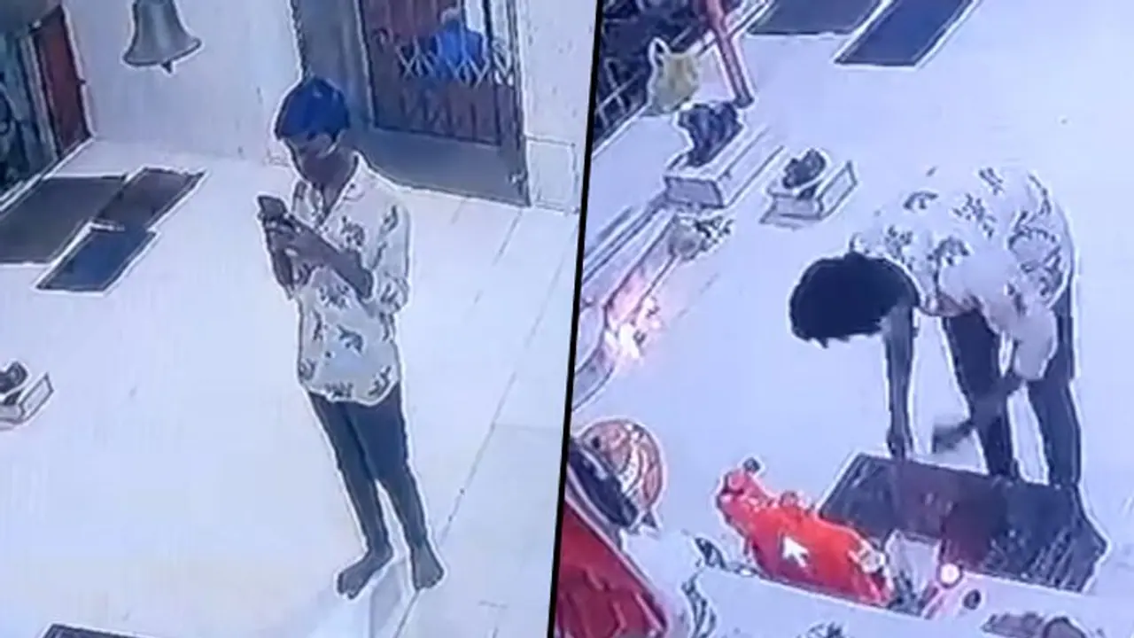 Thief touches Lord Hanuman's feet before lifting temple's donation box in Maharashtra’s Thane; watch video