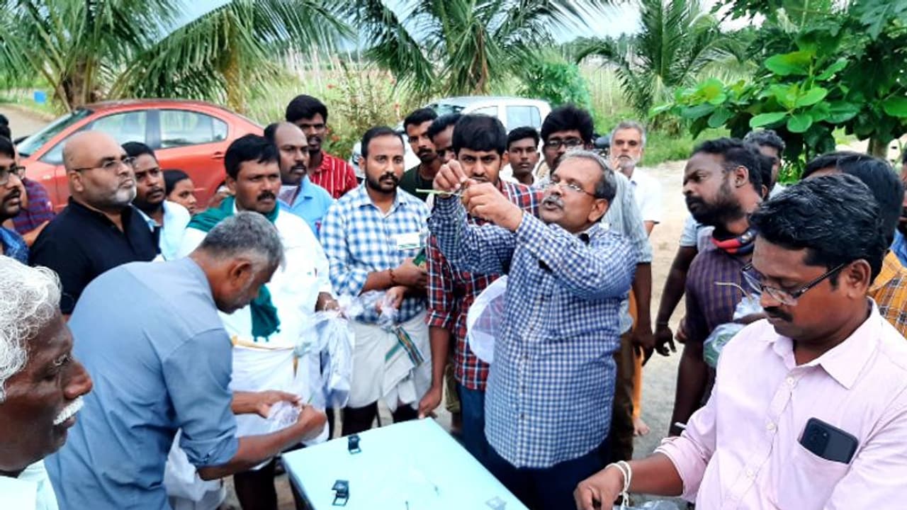 ஈஷா சார்பில் பூச்சி மேலாண்மை குறித்த விவசாய களப்பயிற்சி..! பூச்சியியல் வல்லுனர் திரு.செல்வம் நடத்தினார் ஈஷா சார்பில் பூச்சி மேலாண்மை குறித்த விவசாய களப்பயிற்சி..! பூச்சியியல் வல்லுனர் திரு.செல்வம் நடத்தினார்